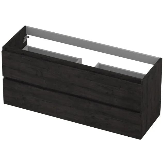 Ink onderkast greeploos met houten keerlijst houtskool eiken