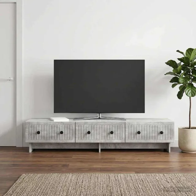 vidaXL Tv-meubel 147 x 34,5 x 30 cm Betongrijs Bewerkt hout grijs, foto 2