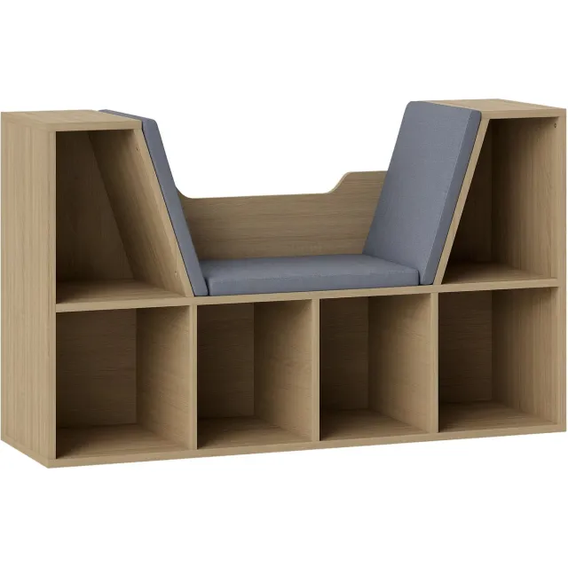 Homcom Boekenplank-Spaanplaat-102x30x61cm-Eiken