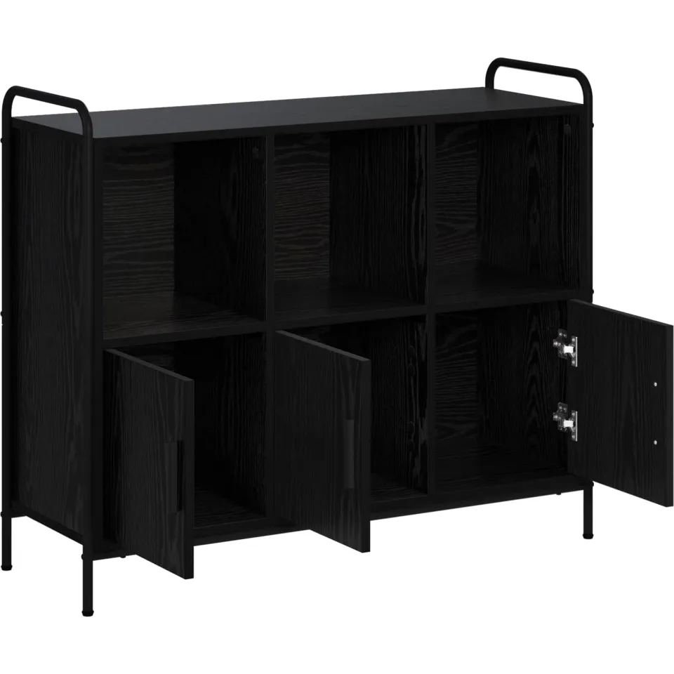 vidaXL Dressoir Zwart eiken 97 x 33 x 81 cm Bewerkt hout