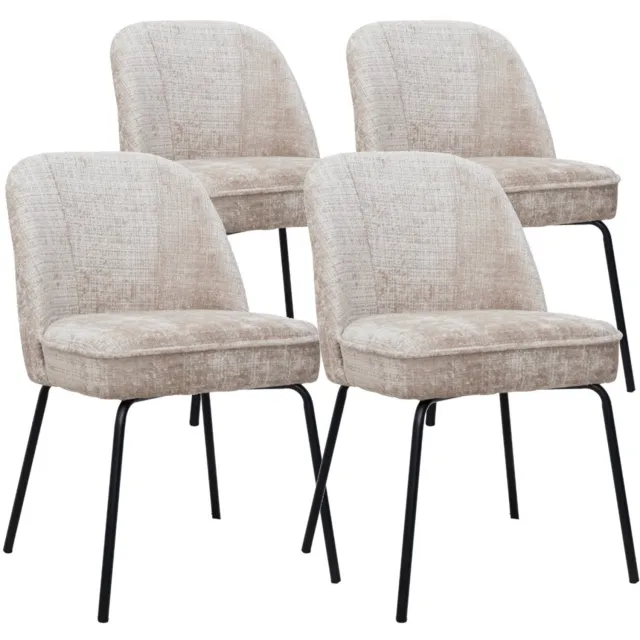 DS4U Vida eetkamerstoel - Set van 4 - Champagne - Stof