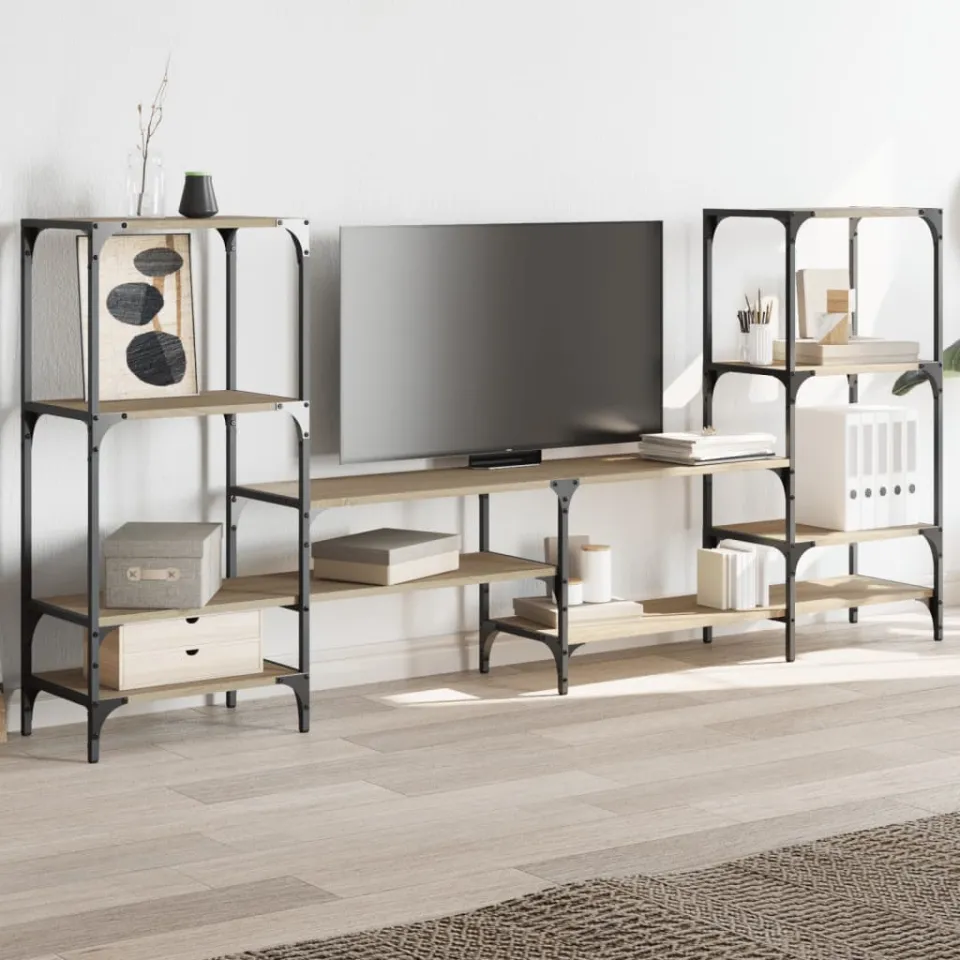 vidaXL Tv-meubel 206,5x28,5x95 cm bewerkt hout sonoma eikenkleurig, foto 2