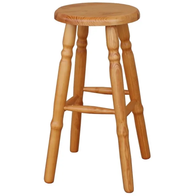 Metdrew Houten barkruk 62 cm - massief grenenhout, olfkleurig olf