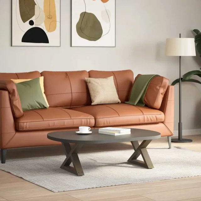 vidaXL Salontafelpoten 2 st 60x(30-31,3) cm staal naturel Bruin