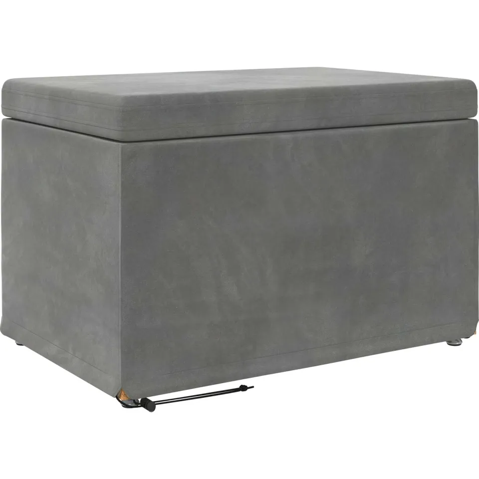 vidaXL Kruk Donkergrijs 61 x 41 x 40 cm Velvet en Gefabriceerd Hout grijs, foto 4