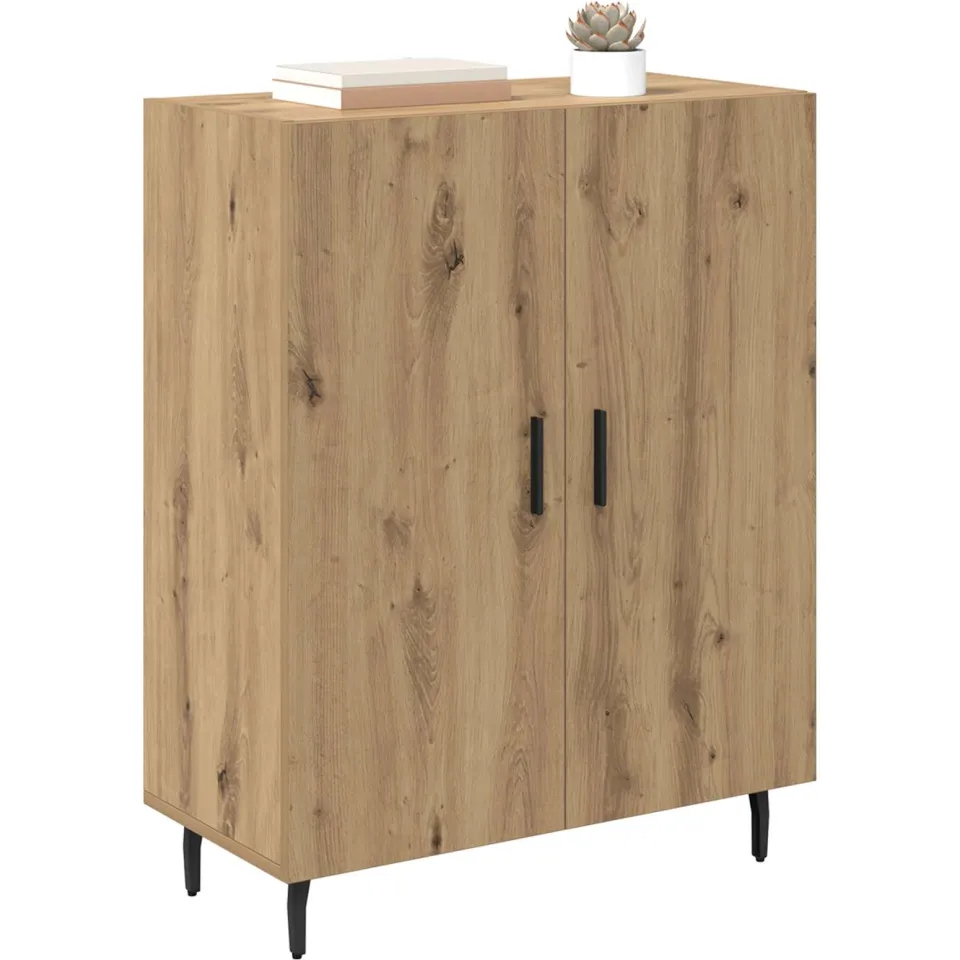vidaXL Dressoir Artisan Eiken 69,5 x 34 x 90 cm Bewerkt hout