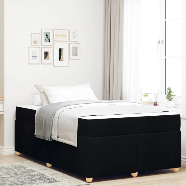 vidaXL Bedframe met matras Zwart 120 x 190 cm Stof