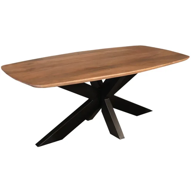 Lizzely Garden & Living Salontafel deens ovaal mangohout 120cm walnoot Livy duurzaam hout mango