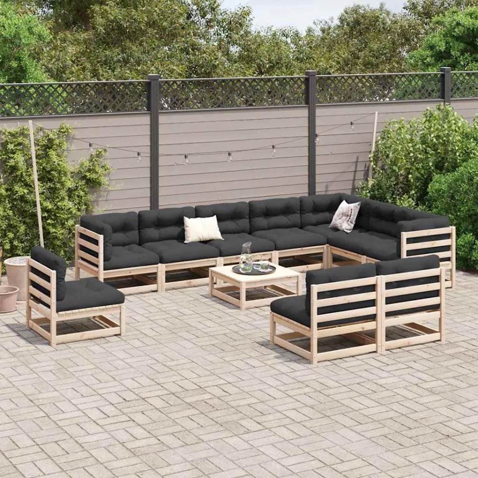 vidaXL 11-delige Loungeset massief grenenhout bruin, foto 3