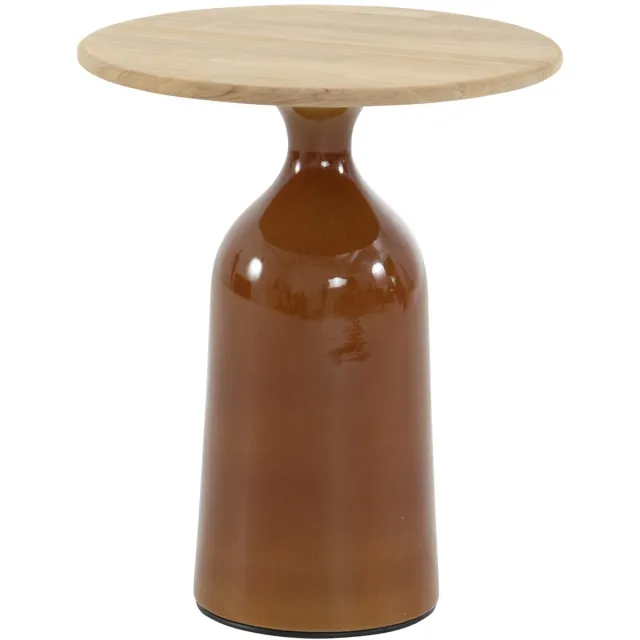 4 Seasons Outdoor June lounge tuintafel hoogglans keramiek caramel 45xH55 cm 4 Seasons Outdoor Bruin / Terre