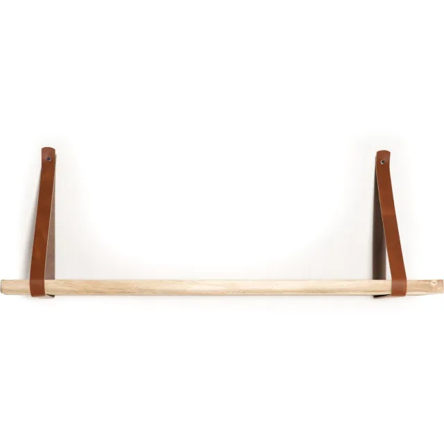Tall Men Standing TMS Wandplank Suar Hout | 160 cm | incl. Bruine Leren Dragers – Duurzaam – Stijlvol