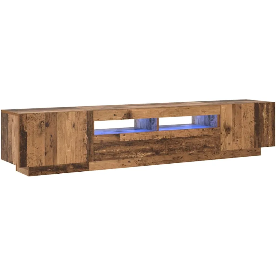 vidaXL Tv-meubel met LED 200x35x40 cm bewerkt hout oud hout Bruin
