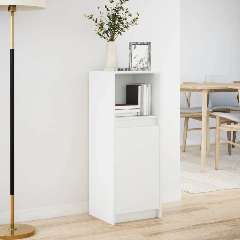 vidaXL Dressoir met LED 38x34x100 cm bewerkt hout wit, foto 2