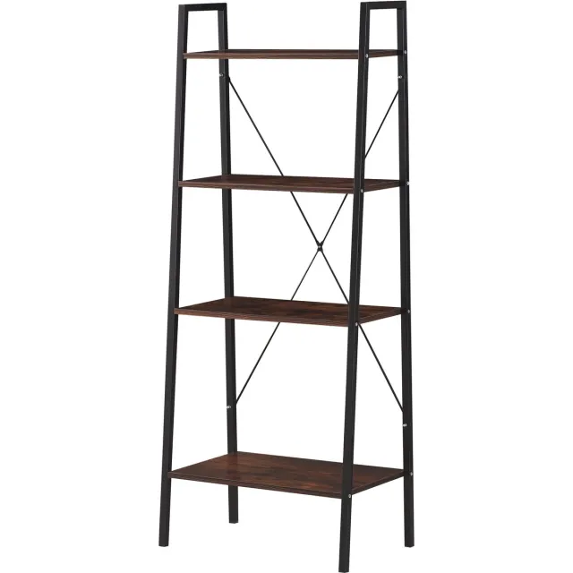 Luxury4Home ALTE R2 - Boekenkast - Loftstijl - Draagbaar - Zwart / Rustiek Eiken Zwart;Rustiek Eiken