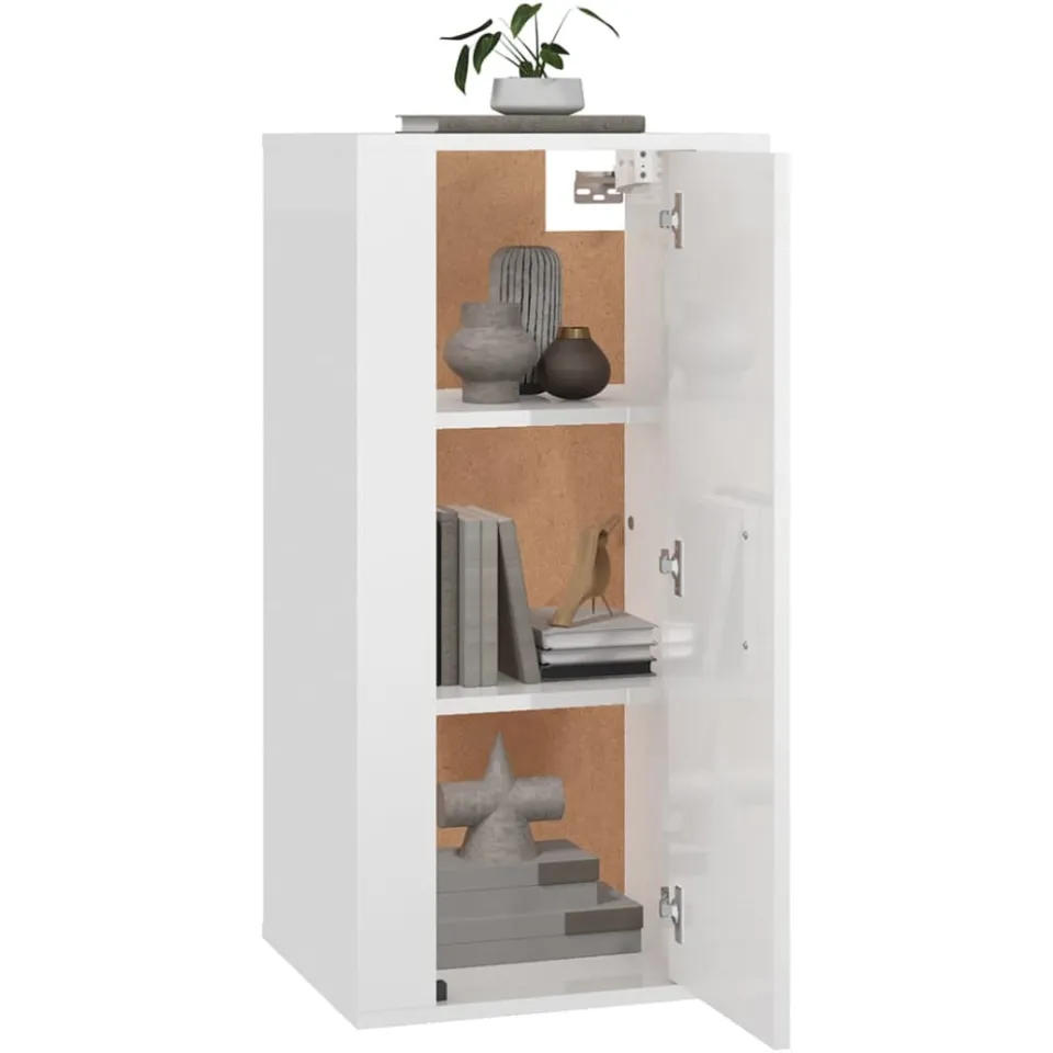 vidaXL Tv-wandmeubel 40x34,5x80 cm hoogglans wit
