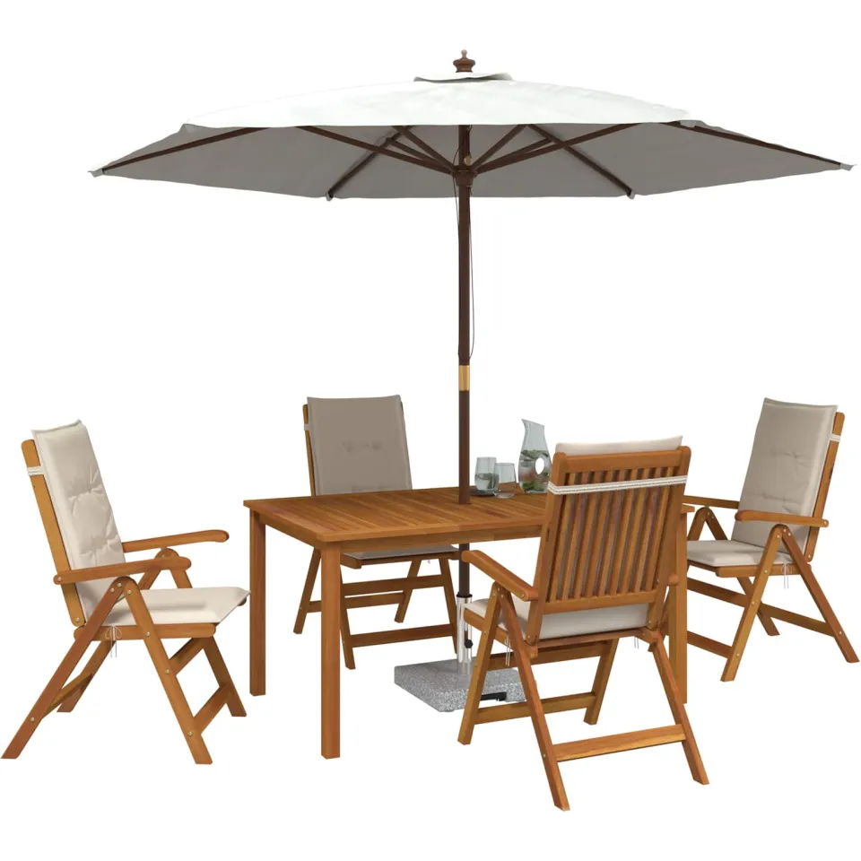 vidaXL 5-delige tuin eetset Naturel Massief Acaciahout, foto 3