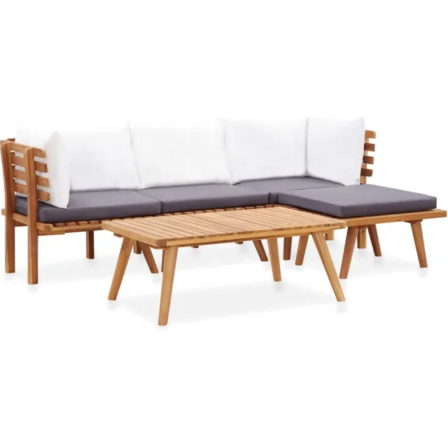 vidaXL 5-delige Loungeset massief acaciahout Bruin