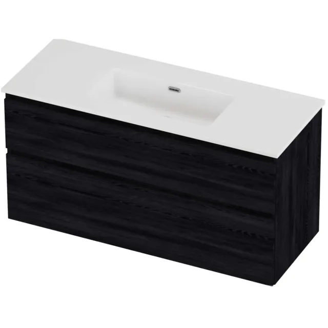 Proline Tribute Badmeubelset Porselein Elegant Enkel 120x46x62 cm Glans Wit Black Oak Eiken