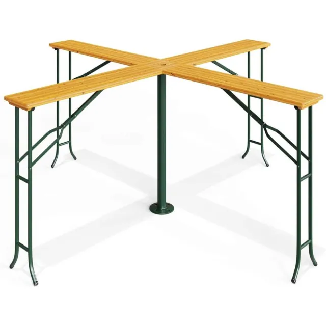 Zylo® Biertafel - Biertafels - Biertafelset - 241x241x104cm - Bruin