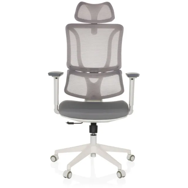 MyBuero Bureaustoel / draaistoel ERGOMY W zitting stof / rugleuning mesh grijs mybuero