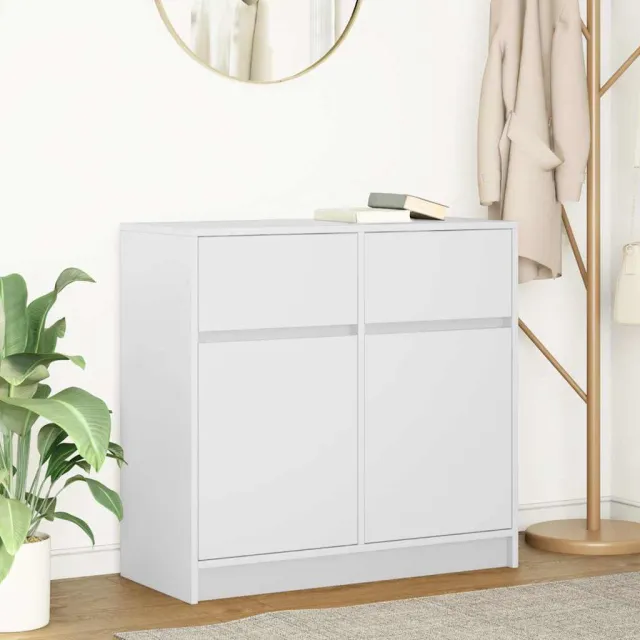 vidaXL Dressoir met lade 80x34x76 cm spaanplaat wit, foto 2