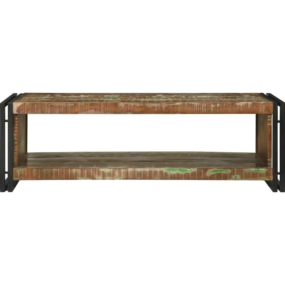 vidaXL Salontafel Multikleur 120 x 50 x 38 cm Massief Gerecycled Hout meerkleurig, foto 2