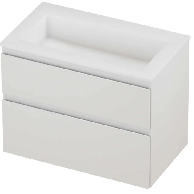 Proline Aristo Badmeubelset Polystone Elegant Zonder Kraangat 80x46x62 cm Mat White Glans Wit