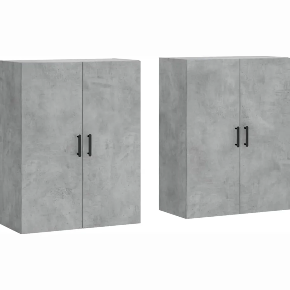 vidaXL Hangkasten 2 st 69,5x34x90 cm betongrijs grijs, foto 3