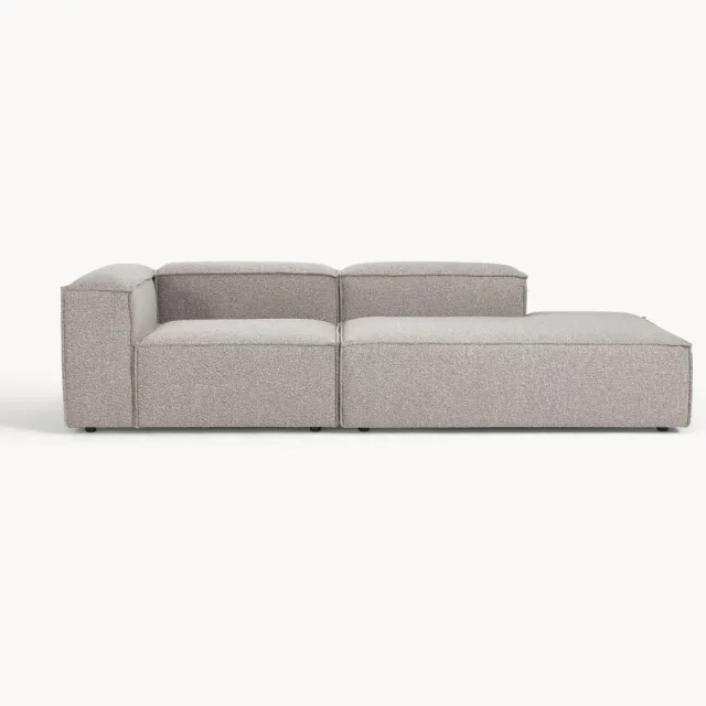 Westwing Collection Modulaire chaise longue Lennon van bouclé taupe