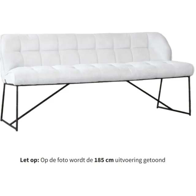 NordXL Eetkamerbank Jelle off white polyester 155 cm
