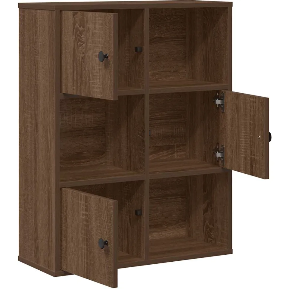 vidaXL Boekenkast 60x24x76,5 cm bewerkt hout bruin eikenkleurig, foto 4