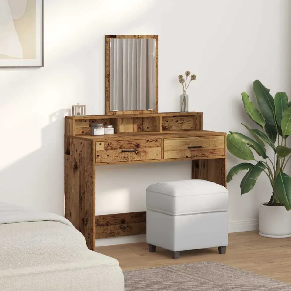vidaXL Plafondtafel Oudhout 100 x 41 x 140 cm Bewerkt hout bruin, foto 3