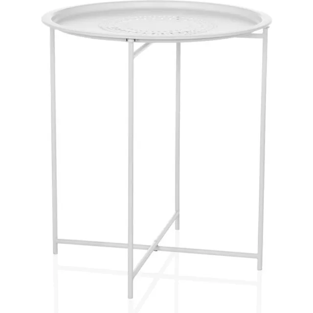Bijzettafel / salontafel / sofatafel ALLRUND metaal wit hjh LIVING