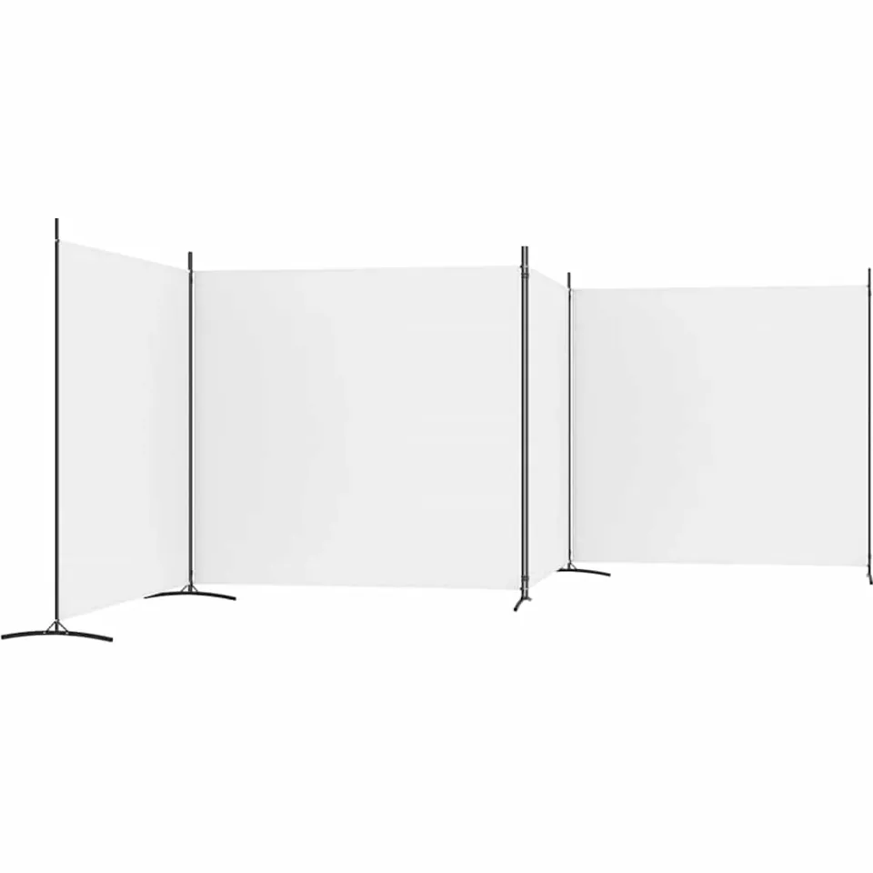 vidaXL Kamerscherm met 4 panelen 698x180 cm stof wit, foto 4