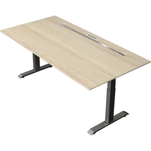 Kerkmann Zit sta bureau Move Boost 4 - 200x100cm - essenhout-antraciet naturel essen