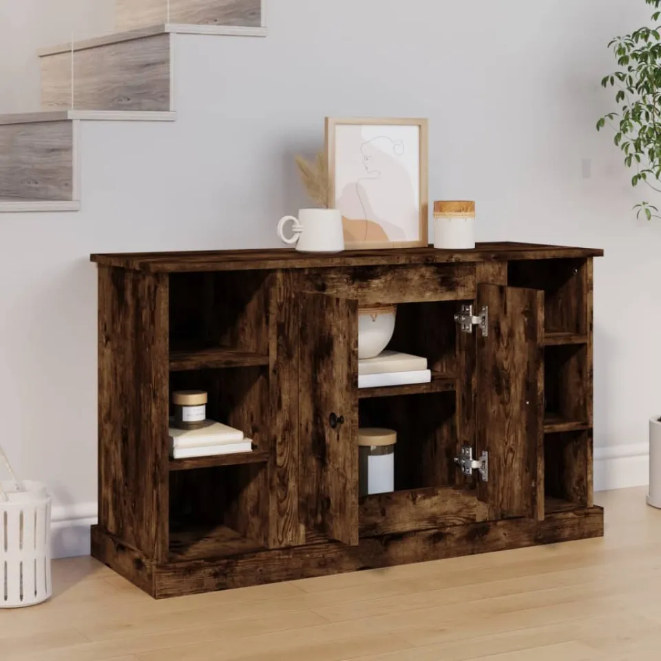vidaXL Dressoir 100x35,5x60 cm bewerkt hout gerookt eikenkleurig, foto 3