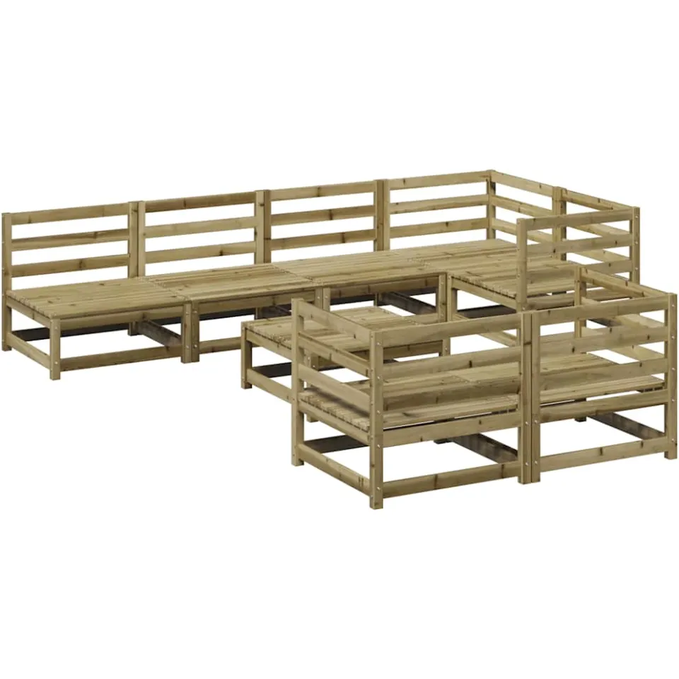 vidaXL 8-delige Loungeset geïmpregneerd grenenhout bruin, foto 4