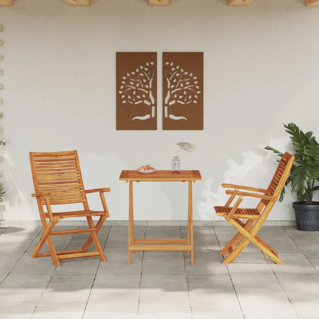 vidaXL Vouw Bistro Set 3 st Bruin Massief Acaciahout, foto 2