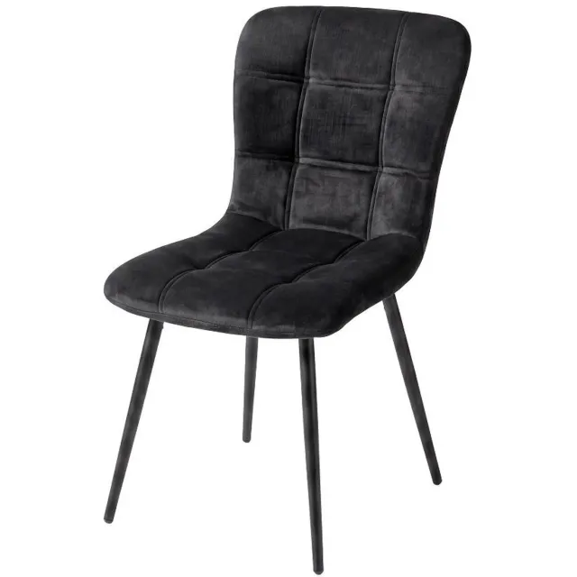 Svea Nadia eetkamerstoelen velvet - zwart/zwart