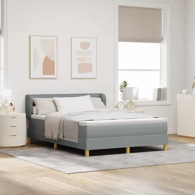 vidaXL Boxspringbed met matras Lichtgrijs 160 x 200 cm Stof