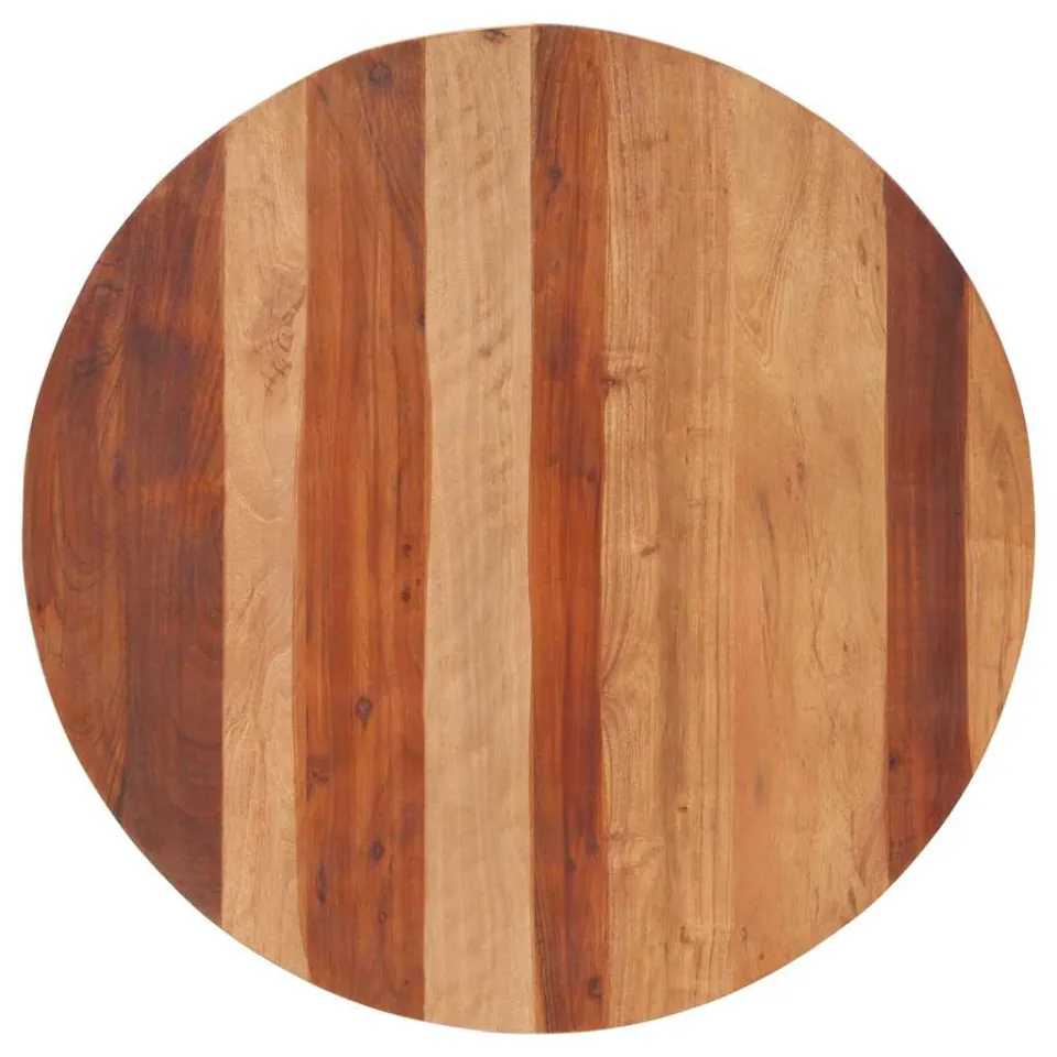 vidaXL Tafelblad rond 25-27 mm 80 cm massief acaciahout bruin, foto 2