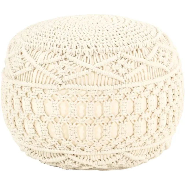 vidaXL Poef macramé handgemaakt 45x30 cm katoen Beige