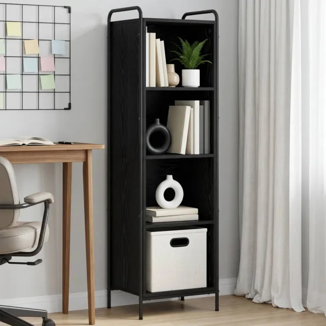 vidaXL Boekenkast 55,5 x 33 x 174 cm Bewerkt hout Zwart eiken, foto 2