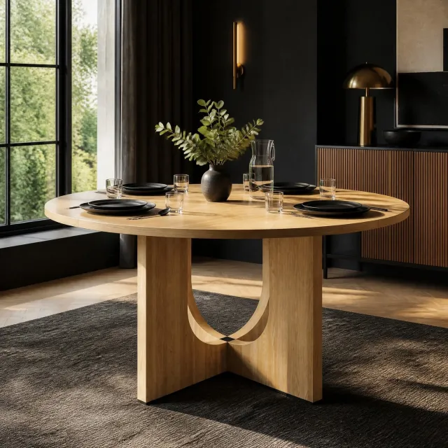 Maisentiel Ronde eettafel 120 cm - voor 4-6 personen - MDF - eikenkleur