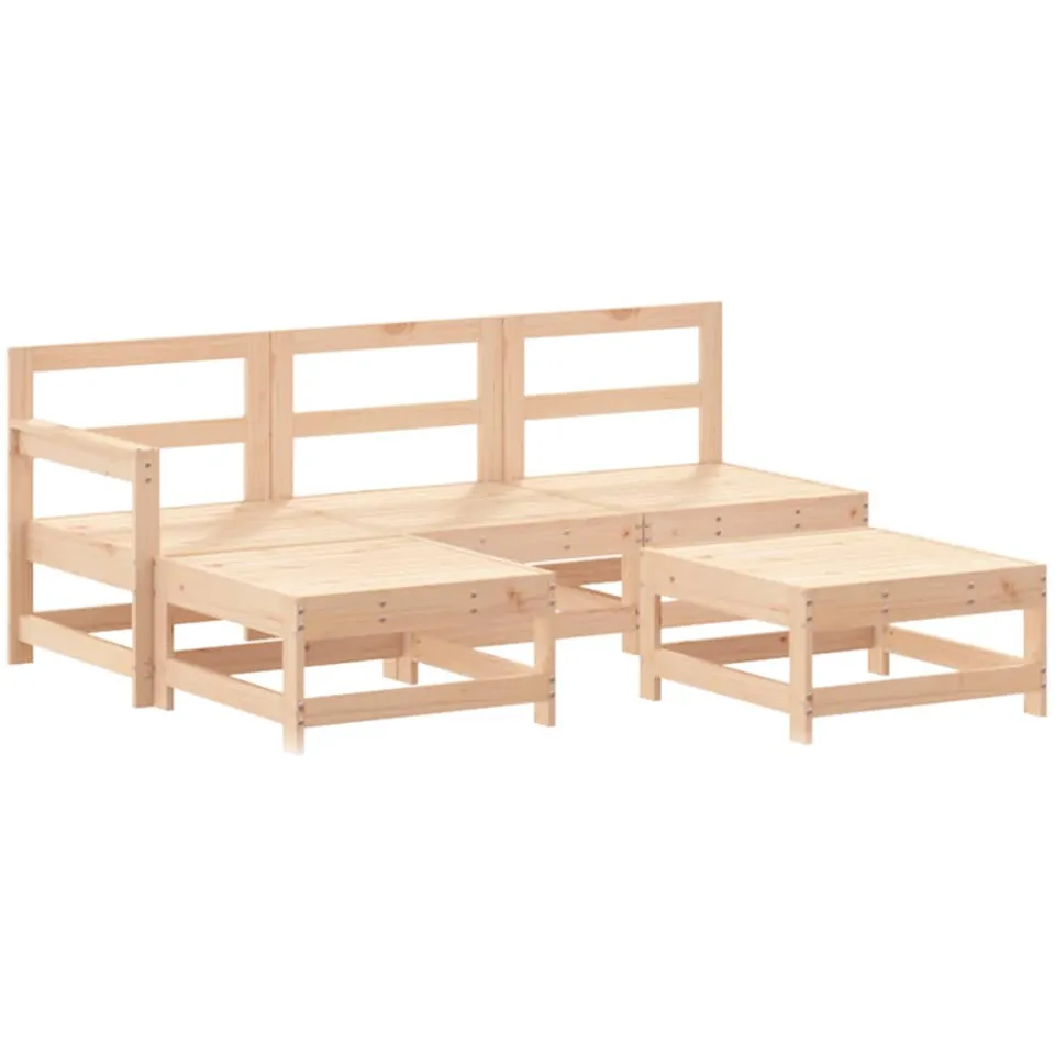 vidaXL 5-delige Loungeset massief grenenhout bruin, foto 3