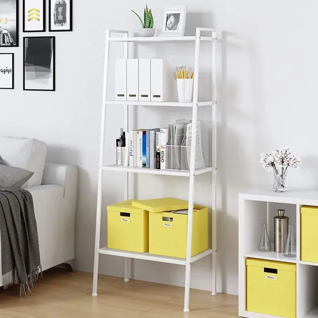 Hoomall 4-laags metalen planken opbergplank boekenplank thuisplank opbergeenheid staande planken 4-laags wit 60x35,5x147cm