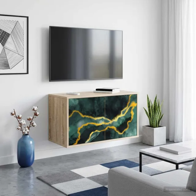 vidaXL Wandgemonteerd tv-meubel WIJHE 69 x 33 x 40 cm Sonoma Eiken, foto 2
