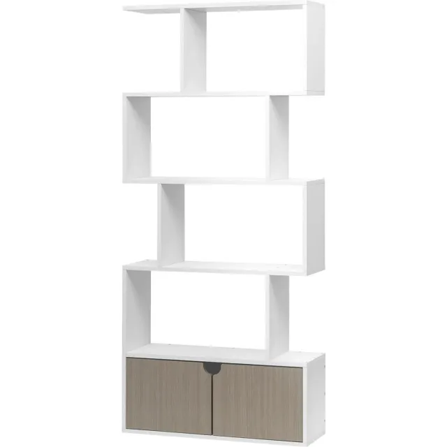 Whoopr® Witte Boekenkast - Staande Plank en Scheidingswand - Ruimtebesparende MDF Opbergkast - Display Boekenplank voor Woonkamer en Slaapkamer - 70 x 23 x 150 cm