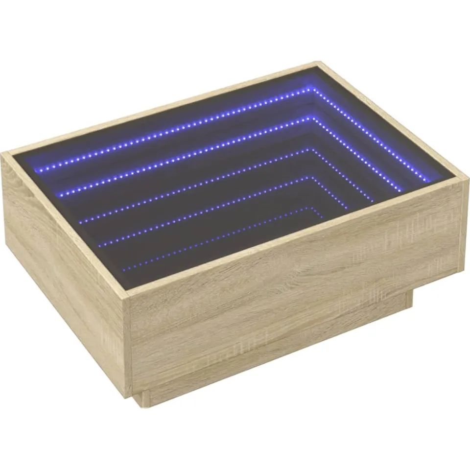 vidaXL Salontafel met LED 70x50x30 cm bewerkt hout sonoma eikenkleurig, foto 4