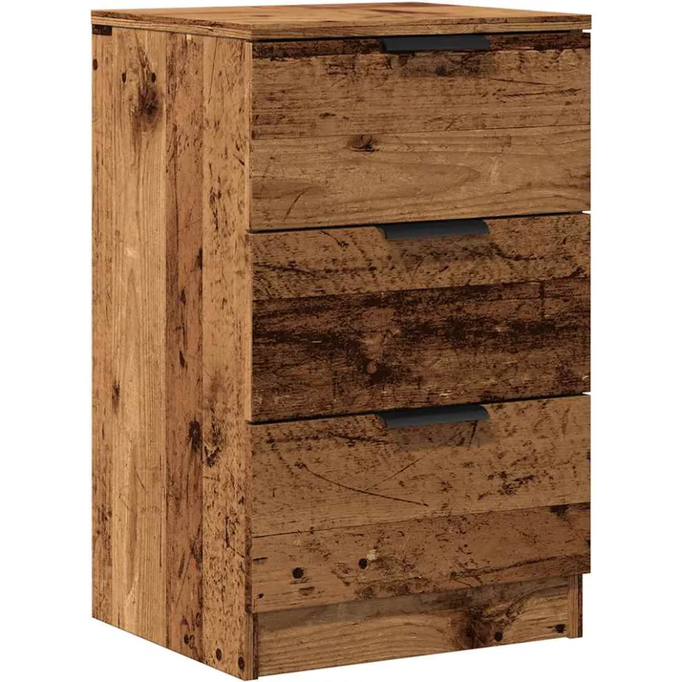 vidaXL Nachtkastje 40x36x65 cm bewerkt hout oud houtkleurig bruin